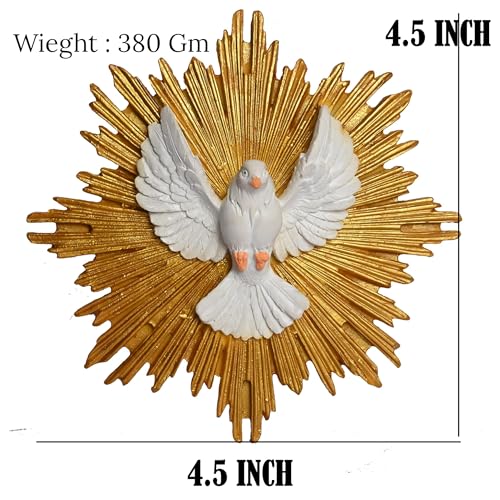 Image of KariGhar Faith Dove Holy Spirit Catholic wall Hanging Idol Perfect for Prayer Room /Drawing Room /Decoration & Gifting (5 x 11 x 11 CM) A0054 (4.5 x 4.5 INCH)