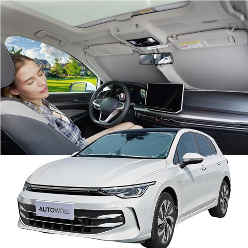 Graphene Dual-Layer Windshield Sun Shade for Car, Cooling Heat Blocker with 99% UV Protection, Foldable Front Windshield Shade for Cars Trucks SUVs, Odor-Free Structured Car Sunshade, Small 59"x 29" by AUTOWOEL - Used condition - US$23.26