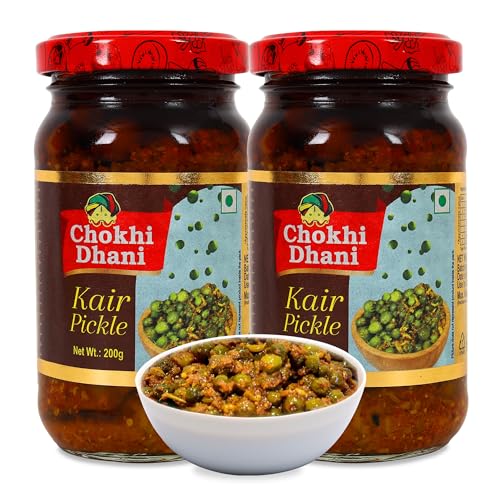 Image of Chokhi Dhani Kair Pickle Pack of 2 (200g Each) | Rajasthani Kair Achar | Tenti Pickle | Teet Dela Ker Achar | Spicy & Tangy Indian Pickle | Homemade Style | Veg