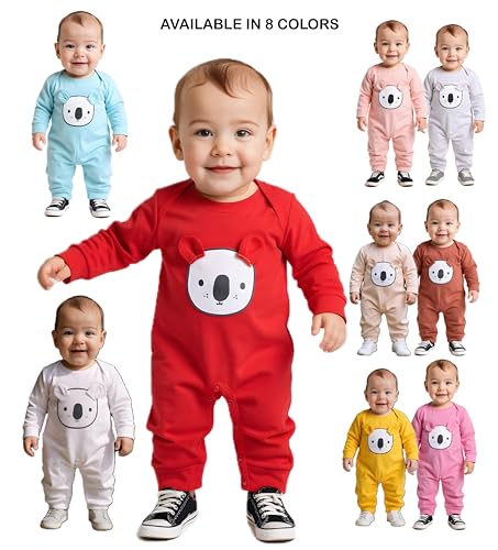Image of 100% Cotton Animal face Print with 3D ears Rompers Sleepsuits Jumpsuit Night Suits for Infants Newborn Baby Boys & Girls