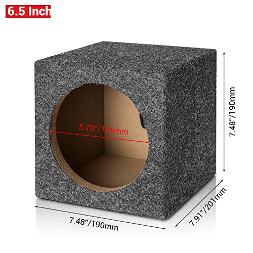 Facmogu 6.5In Gray Carpet Speaker Enclosure, Subwoofer Driver Enclosure With Ports For Diy Car Or Truck Audio Custom, Car Subwoofer Box With Sound-Absorbing Cotton & Premium Carpeted Finish #TOP6