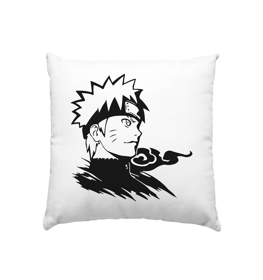 CRAFT MANIACS Anime Naruto Black White Cute ICON 16 * 16 Pillow with Cover | UBER Cool Merch for Anime Lovers