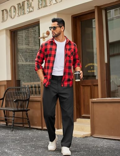 COOFANDY Mens Casual Pants Cotton Classic Fit Stretch Chino Pant Khaki Wrinkle Free Dress Slacks4