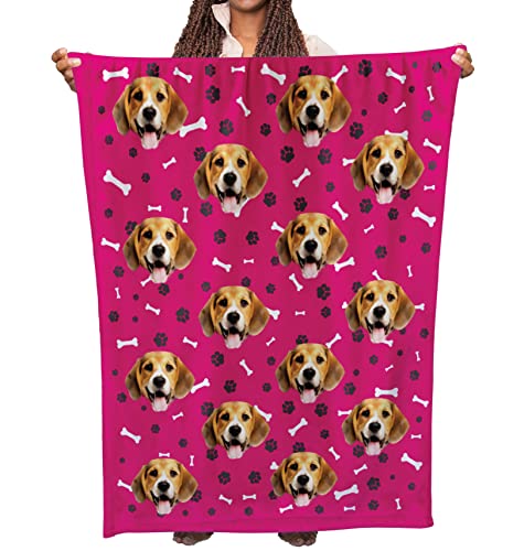 Personalized Pet Portrait Blanket, Customized Soft Blanket For Cat, Custom Blanket With Photo For Dog Mom Ever, Personalized Picture Blanket For Pet Lover Mother Friend, Birthday Gift Blanket Pet Dog