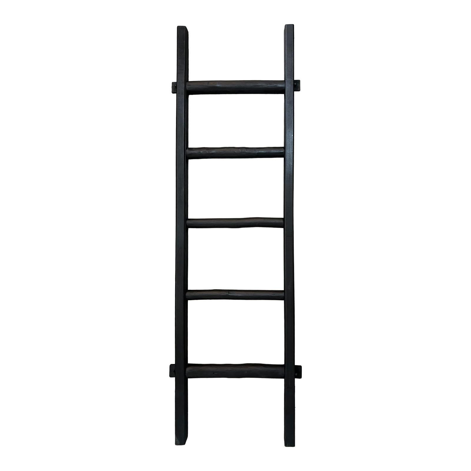 Oujchenghome Blanket Ladder Fully Assembled 57in Wooden Ladder Shelf Living Room Bathroom Bedroom Decorative Wall Leaning Farmhouse Quilt Display