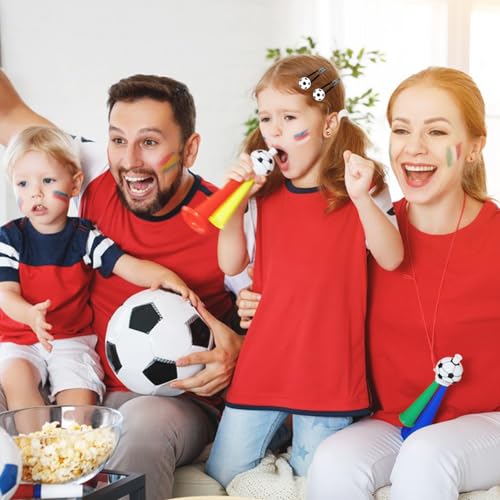 10 piezas de pinzas para cabello con diseño de balón de fútbol, color negro y blanco, accesorios deportivos para mujeres y niñas miniatura 2