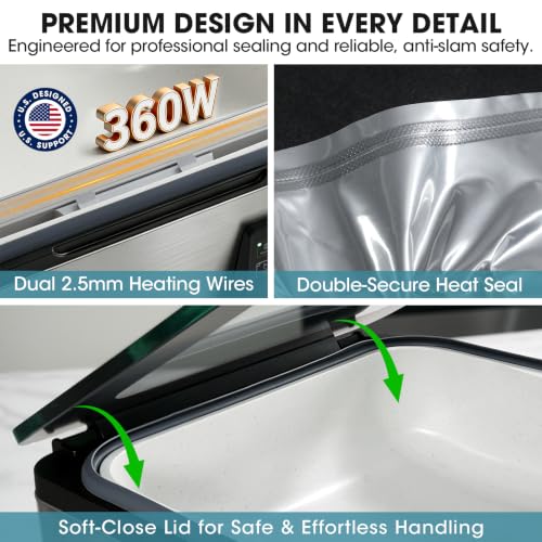 Image of Vesta Precision 12 inch Chamber Vacuum Sealer, Smart Auto Vacuum Time, Easy-to-Clean System, Commercial-Grade Pump, Deep Chamber for Liquids, Meats, Mason Jars & Sous Vide, V553