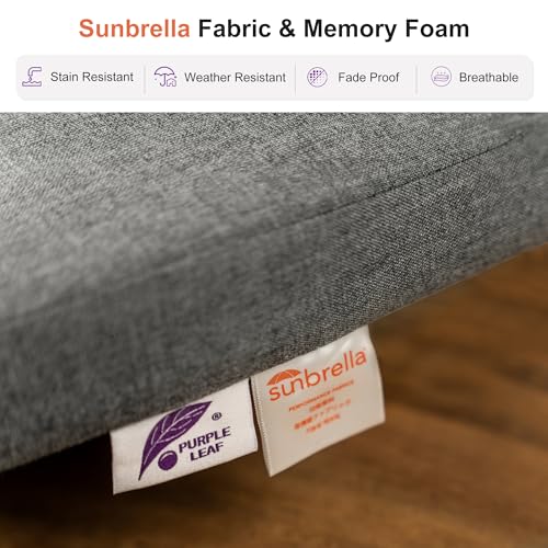 Image of PURPLE LEAF Outdoor Dining Set for 12 with Sunbrella Cushion Armchairs Grey