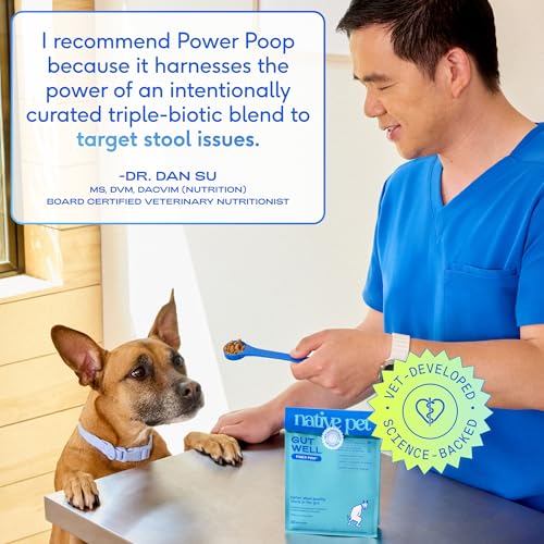 Image of Native Pet GutWell Power Poop - Digestive Support & Fiber for Dogs - Promotes Healthy Stools, Supports Balanced Microbiome & Digestive Function - Triple-Biotic Blend & M-Fiber - 120 Scoops