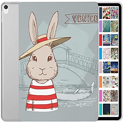 Image of DuraSafe Cases for iPad Air 3rd Gen 10.5 Inch 2017 /2019 [ PRO 10.5 Air 3 ] A1701 A1709 A1852 A2152 A2123 A2153 A2154 Printed Slim Hard Shell Protective Stand Cover - Bunny Hat