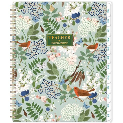 Teacher Planner 2026-2027 - Teacher Lesson Planner 2026-2027 from Aug 2025 - Jul 2026 A4 Week to View Academic Diary Class Plan Book for School Monthly Tabs Back Pocket for Teacher Gift 21×28 cm