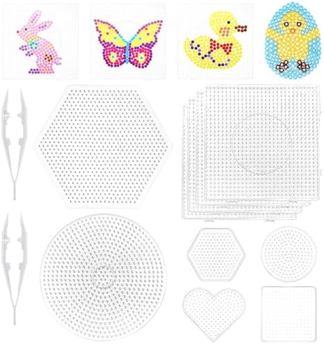 Tarocat 16 Stück Bügelperlen Platten Set - Transparente Stiftplatten Für Kreatives Basteln