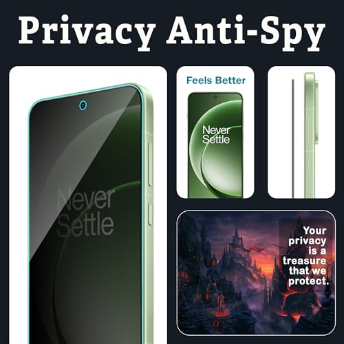 Image of ArmourPro Anti-Spy Privacy Tempered Glass for OnePlus 15R - Anti Peeping Screen Protector, Edge to Edge Full Coverage, 9H Hardness, Easy Installation Kit | Pack of 2