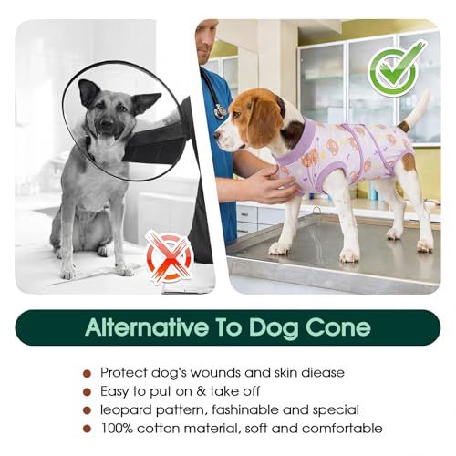 Image of Kuoser Dog Surgery Recovery Suit, Soft Breathable Dog Recovery Suit for Female Spay Male Nueuter, Anti Licking Puppy Onesie Pet Surgical Suit for Dogs Abdominal Wounds Skin Disease, Bear M