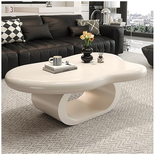 Rivorne Mesa de Café con Forma de Nube, Mesa de Centro para Salón con Almacenaje, Style Créatif, Base En Acier Au Carbone para El Hogar, Sala de Estar, Dormitorio(C,120x80x45cm/47x31x18in)