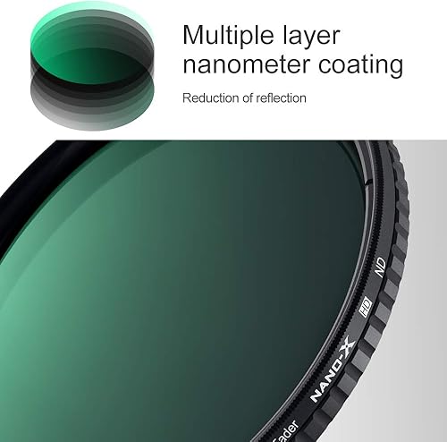 Miniatura 6 de K&F Concept Filtro ND variable de 1.457 in ND2-ND32 Filtro de lente de cámara (1-5 paradas) Filtro de densidad neutra HD sin cruz X con 28