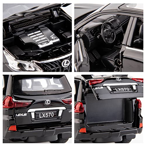 Modelo de auto Lexus LX570 escala 1:32 color negro miniatura 5