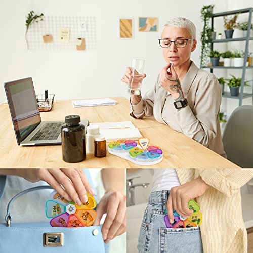 Pill Organizer Weekly (2 Pack), Unique 7 Day 2 Times A Day Daily Pill Box Cases With Tray, Portable Medicine Container For Vitamin Fish Oil Supplements-Arthritis Friendly #TOP6