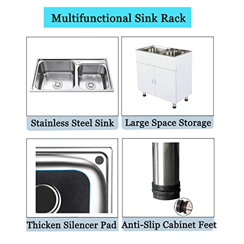 Mobile per Lavello in Acciaio Inossidabile per Uso...