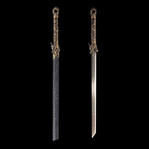 Miniatura 2 de Hoja de acero al carbono recta hecha a mano con patrón fresco chino Tang Dao Dragon Sword