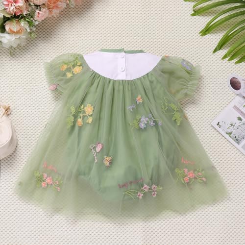 IMEKIS Baby Girls 1st Birthday Outfit Romper Dress Strawberry Floral Smocked Dress Cake Smash Photo Shoot3