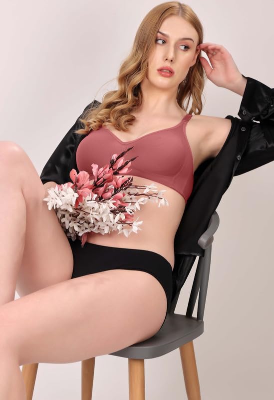 Image of London Hills Regular Bra for Women Everyday Non Padded Wire Free Full Coverage Cotton Blend