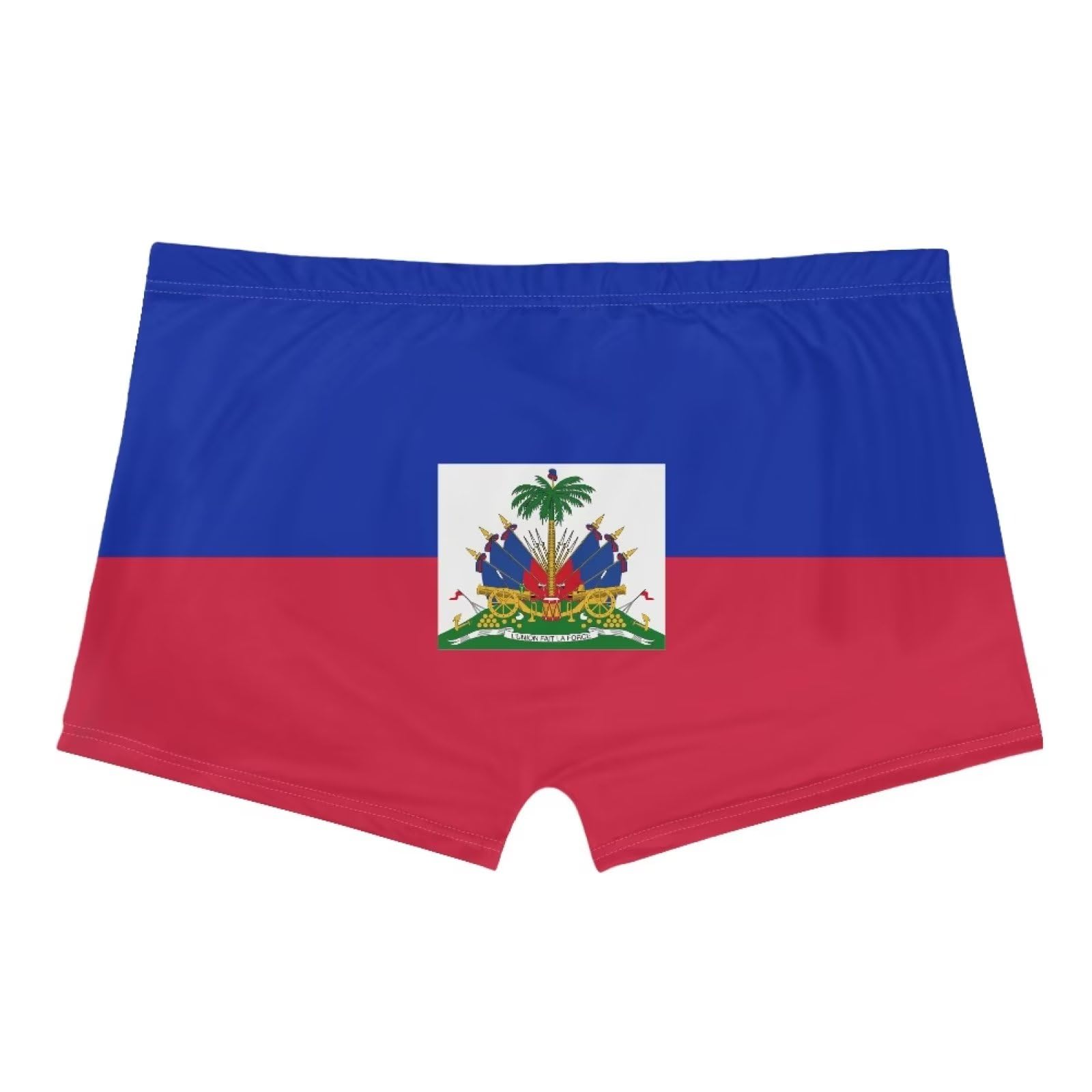 ZWPINITUP Casual Haiti Flags Sports Shorts for Women, Yoga Dance Pants Soft Workout Running Shorts 2XS-5XL