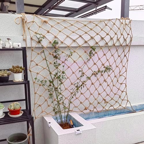 Durable Jute Climbing Net 1m x 9m for Indoor/Outdoor Use - Versatile Plant Decor for Garden, Balcony & Treehouse, Ideal Separation Netting for Home & Garden