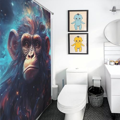 Rideau de douche singe textile 140x183 rideau de bain lavable - 3