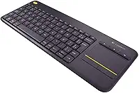 Teclado sem fio Logitech K400 Plus TV com Controle Easy Media e Touchpad Integrado, Conexão USB Unifying e Layout ABNT2
