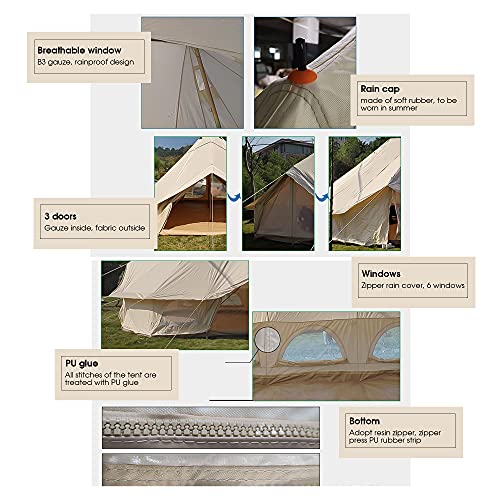 Carpa tipo campana impermeable para camping 8-12 personas miniatura 2