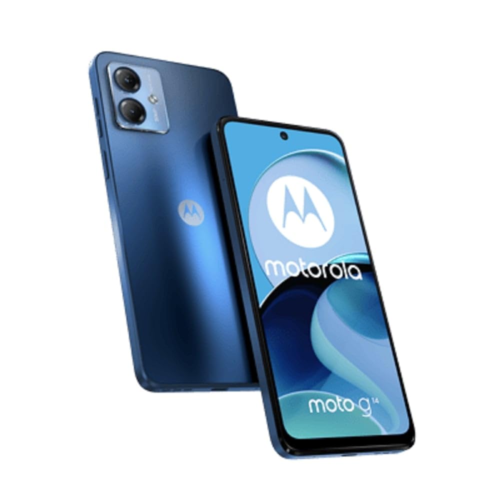 Motorola moto g14 (8/256 GB espandibile, Doppia fotocamera 50MP, Display 6.5" FHD+, Unisoc T616, batteria 5000 mAh, Dual SIM, Android 13, Cover Inclusa), Blu (Blue)