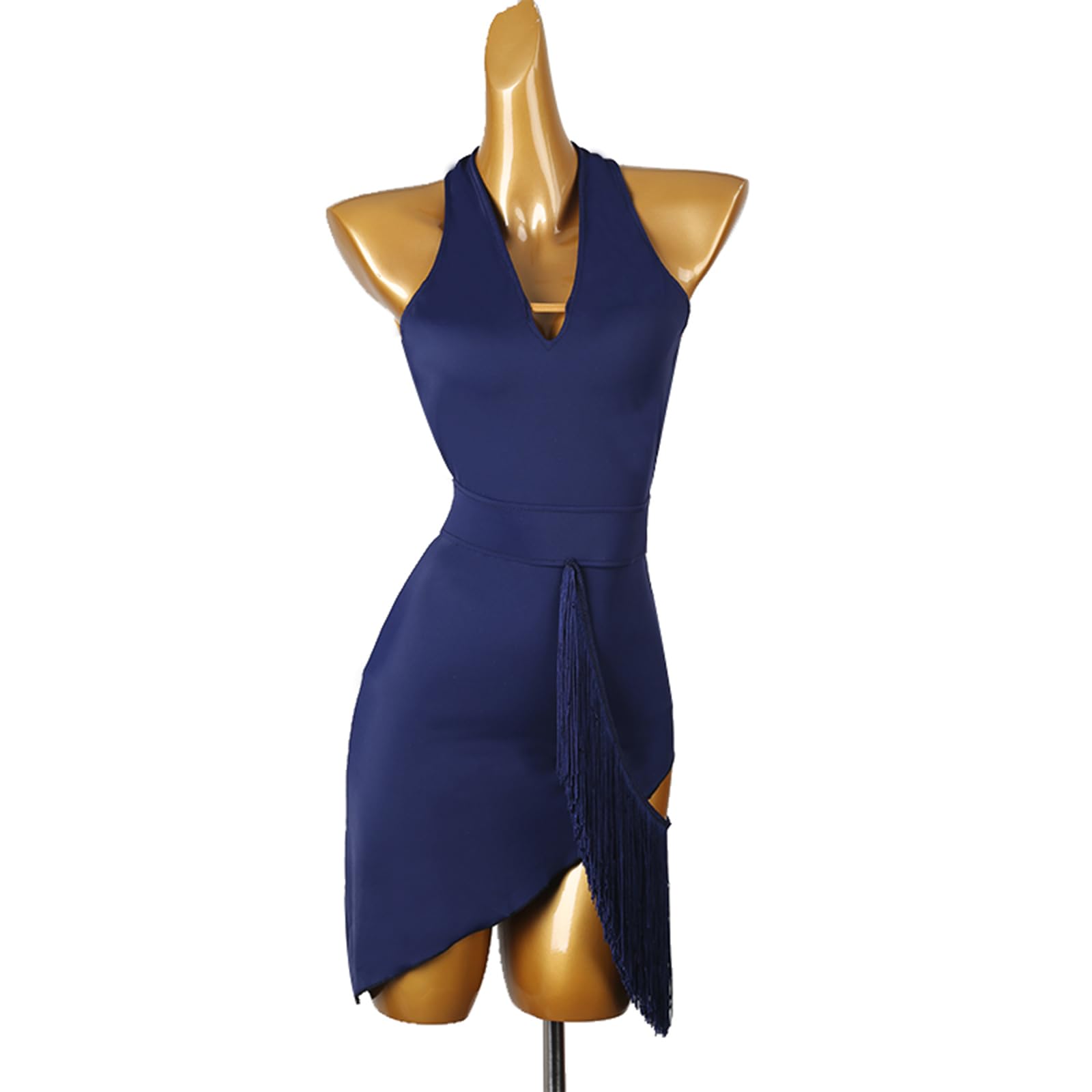 Damen Lateinrock Ballsaal Tanzkleid Hängender Hals Schöne Rücken Quasten Praxis Kleidung Tanzrock Rumba Samba Cha Cha Tanzkleidung