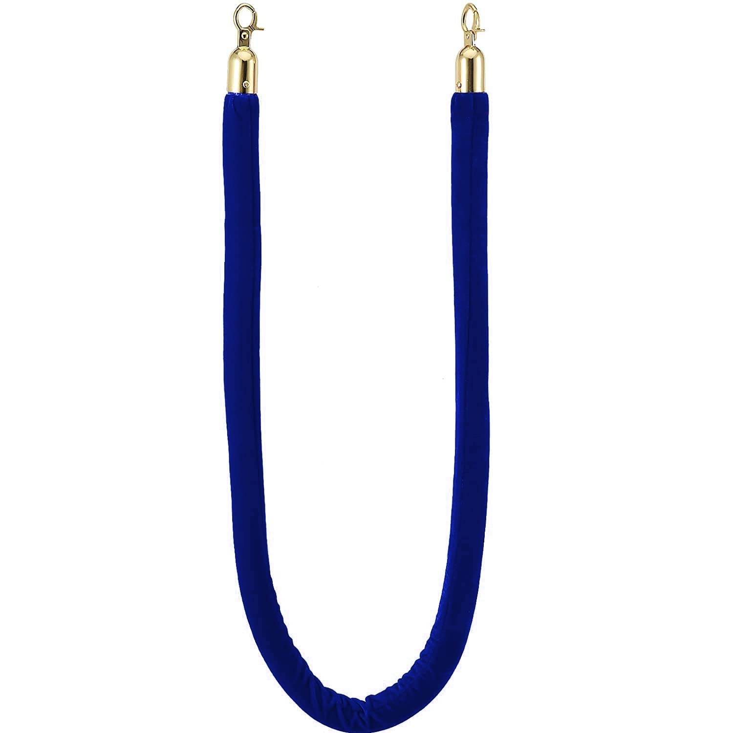 Guardrail rope， Queue Barrier Ropes with Gold Hook, Stanchions Rope, for Divider Crowd Control of Hotel Celebration/Opening Ceremony/(Blue,Length 0.6M/2Ft/24In)