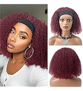 TodayOnly Afro Kinky Curly Half Wigs Human Hair for African American Women, Virgin Human Hair Hea...