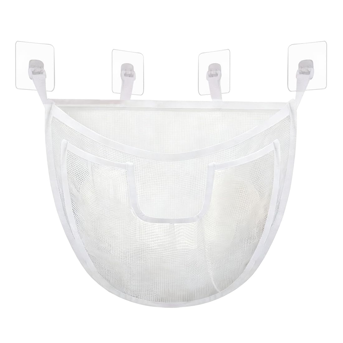 Hndhbfgrt Large Pocket Bath Toy Storage with Bottom Zipper, Large Capacity Bath Toy Holder Quick Release Bathtub Toy Storage