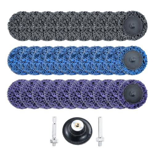 33 Pcs Diamond Sanding Discs Kit,2 Inch Quick Change Easy Strip Discs with 1/4 Inch Holder for Die Grinder & Drill Surface Prep Strip Grind Polish Burr Finish Rust Paint Removal