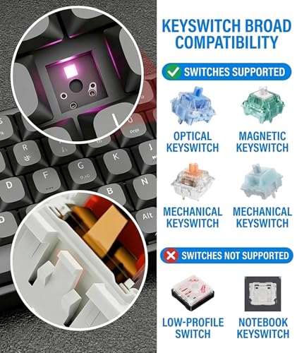 Image of 3 Pcs Figurine Keycap Puller, Switch Puller Tool, 2-in-1 Keyboard Key Remover and Cleaner Kit with 1 Black Puller and 2 Black Brush, Essential Tool for Mechanical Keyboard Maintenance