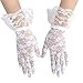 Produktbild XCSSKG Damen Brautschmuck Hochzeit Party Dessous Teeparty Blumen Spitze Kurze Handgelenk Handschuhe (weiß)