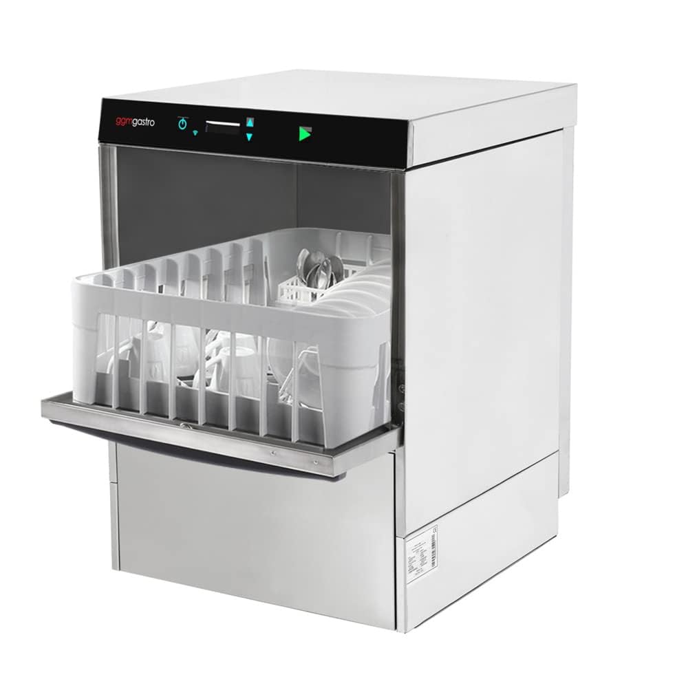 GGM Gastro Gläserspülmaschine 2,97 kW 400x400 mm | Doppelwandige Isolierung, digitale Steuerung, integrierter Wasserentkalker, effizientes Doppelfiltersystem, hohe Kapazität
