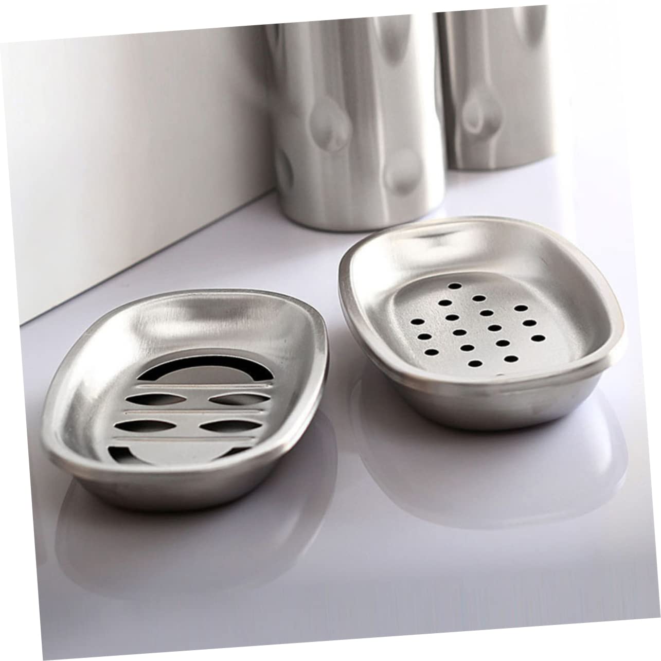 Ciieeo Jabonera de Acero Inoxidable de Doble Capa 3 Unidades Escurridor para Bañera Y Cocina.
