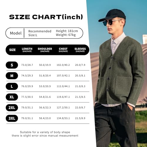 Image of Men's Cardigan Sweater Button Front V-Neck Long Sleeve Knit Sweaters