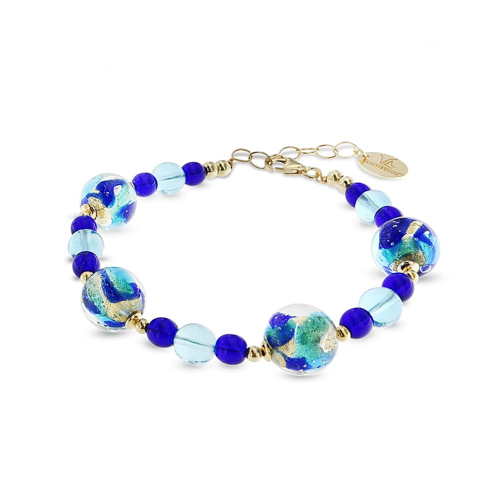 Venetiaurum - Bracciale per Donna Con Sfere In Vetro Originale Di Murano E Argento 925 - Gioiello Made In Italy Certificato