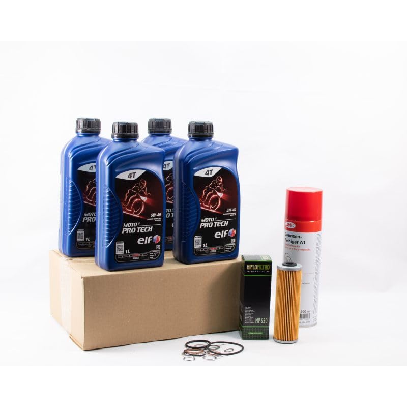 Kit di manutenzione cambio olio standard per KTM ADVENTURE 1090 dal 2017 al 2019 - E.LF MOTO 4 PRO TECH 5w40 4L
