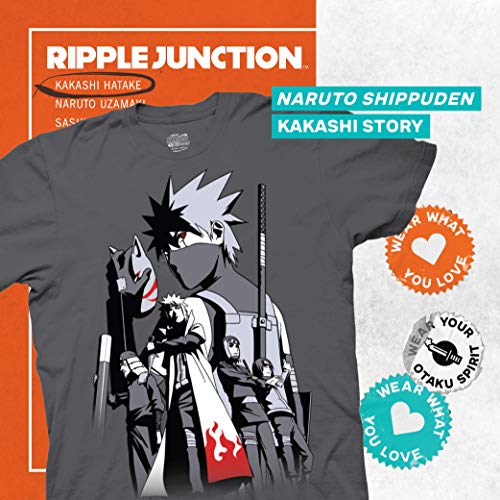 Ripple Junction Naruto Shippuden Kakashi Story Adult Unisex T-Shirt, Charcoal #TOP1