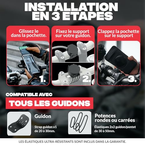 Support smartphone moto étanche Shapeheart 2XL haute qualité - 4