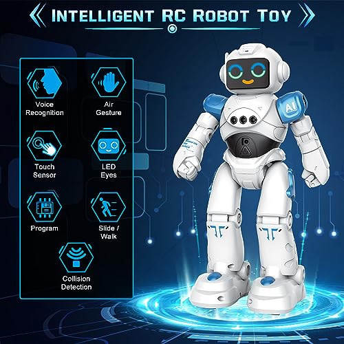 VATOS Juguetes Robot para niños de 3 a 12 años - Robot teledirigido, Control gestual programable RC Robot Juguete Bailando Caminando Robot Inteligente Niños Niñas Regalo de cumpleaños