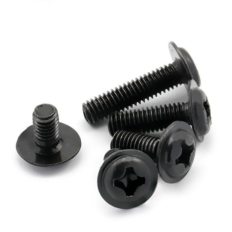 Black Silvery Phillips Metric Thread PC Computer Case Hard Drive Floppy DVD ROM Motherboard Screw Cross Truss Head Bolt M3 - (Size: Black, Length: M3X8mm (50pcs))