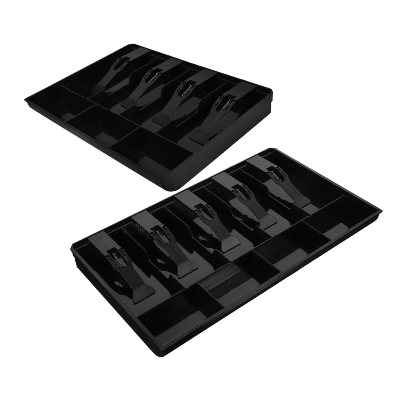 Artibetter 2piezas Caja De Almacenamiento De Escritorio Bandejas Para Caja Registradora Organizador De Monedas Con Clip Para Billetes y Accesorios Cajón Para Guardar Dinero