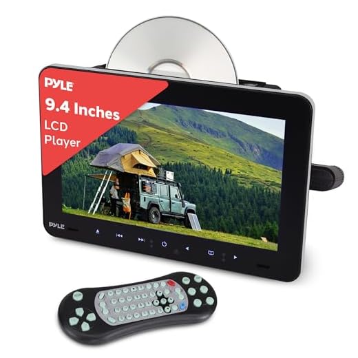 Pyle Vehicle Headrest Mount Multimedia Disc Player - 9.4’’ Hi-Res LCD Display, CD/DVD Player, Universal Car Video Entertainment System with USB/SD Readers & Built-in Stereo Speakers